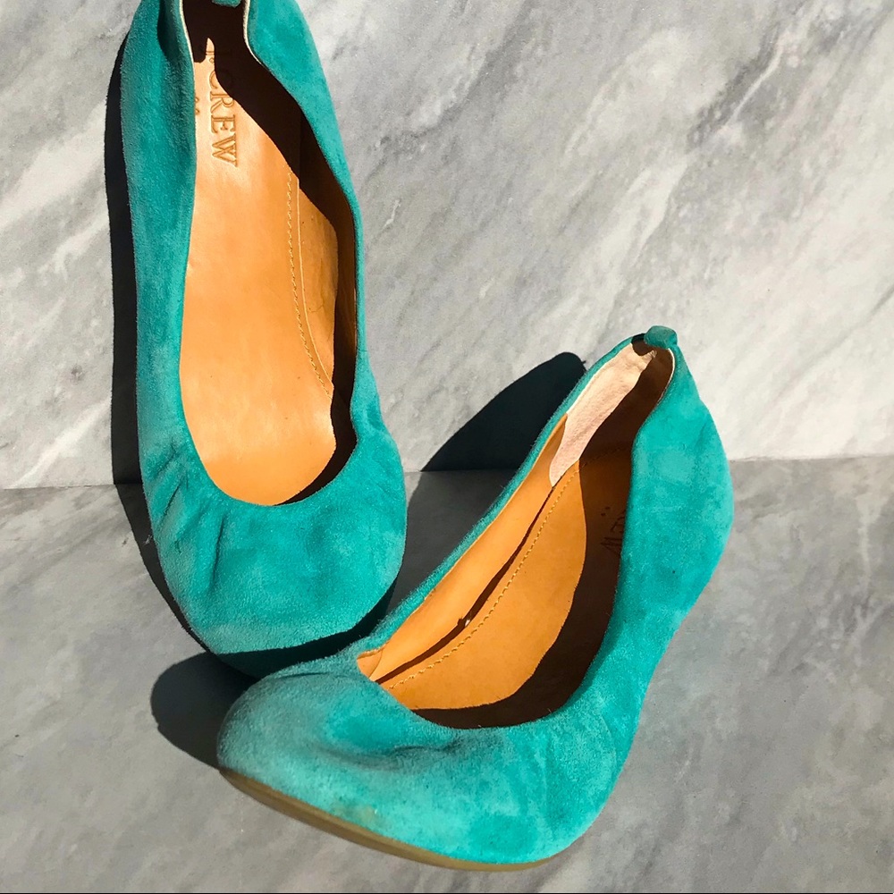 J. Crew turquoise suede flats
